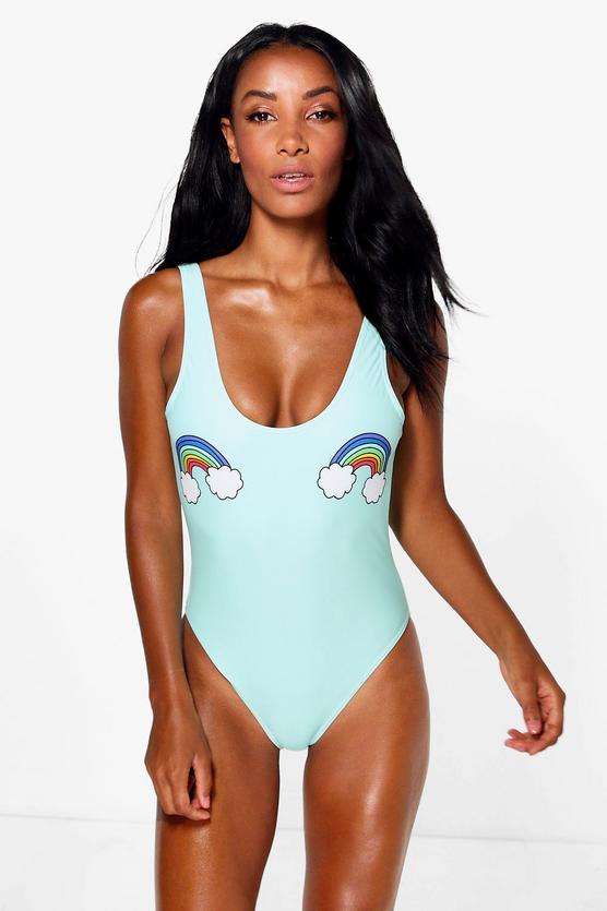 Cyprus Rainbow Scoop Neck Swimsuit